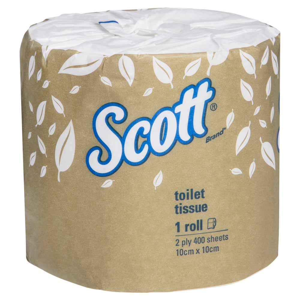 SCOTT® 2-Ply Toilet Tissue, 400 Sheets/Roll – 48 Rolls/Case (19,200 Sheets)