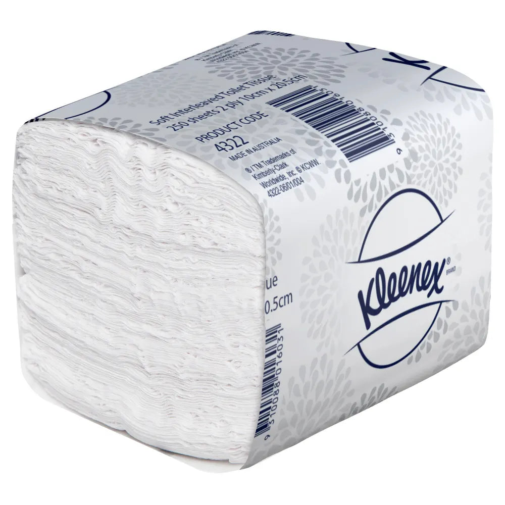 Kleenex Soft Interleaved Toilet Tissue 2 Ply (250 Sheets/Pack)