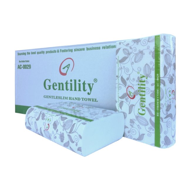 A&C Gentility Ultraslim Extra Long Hand Towel 23 X 29cm | 2400 Sheets