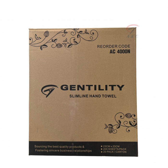 A&C Gentility Multifold Interleaved Hand Towels 1ply 23X23cm | 4000 sheets