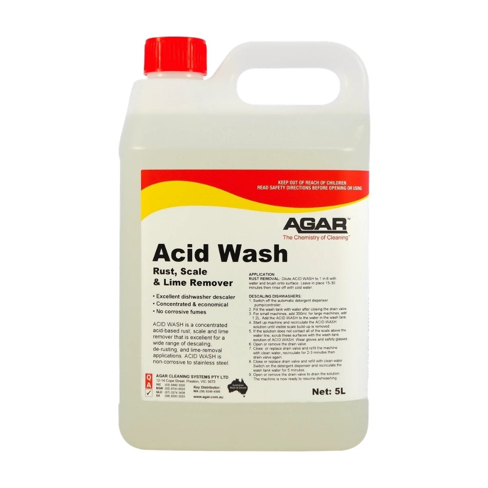 Agar Acid Wash Concentrated Rust, Scale & Lime Remover 5L