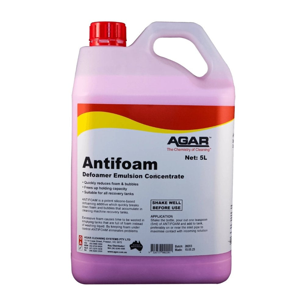 Agar Antifoam 5L Defoaming Agent for Carpet Cleaning & Extraction