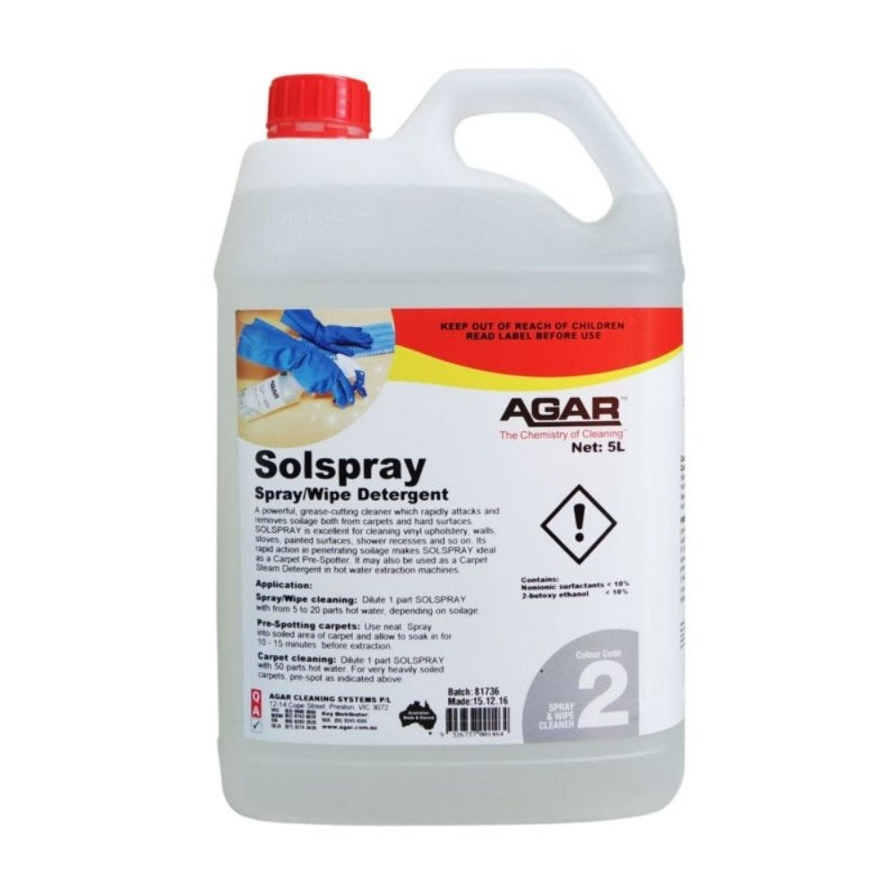 Agar Solspray Multi-Purpose Spray & Wipe Detergent 5L