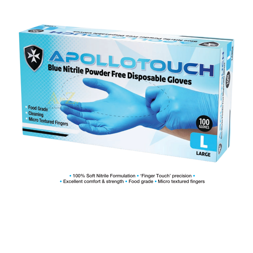 Apollotouch Blue Nitrile Powder Free Disposable Gloves per box **SALE**