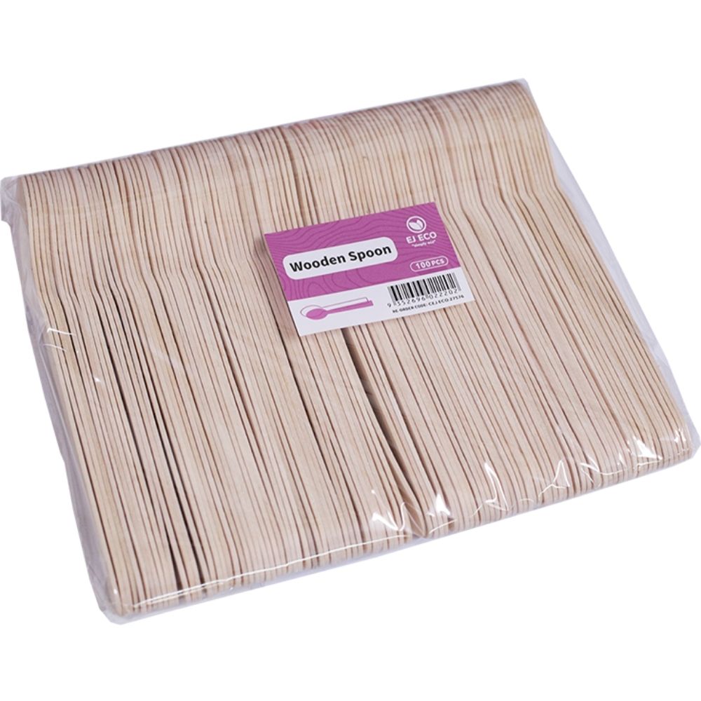EJEco Wooden Cutlery Premium Spoon 160mm Natural Wood