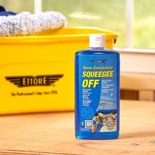 ettore squeegee off 16oz liquid glass cleaner bottle for streak-free window cleaning