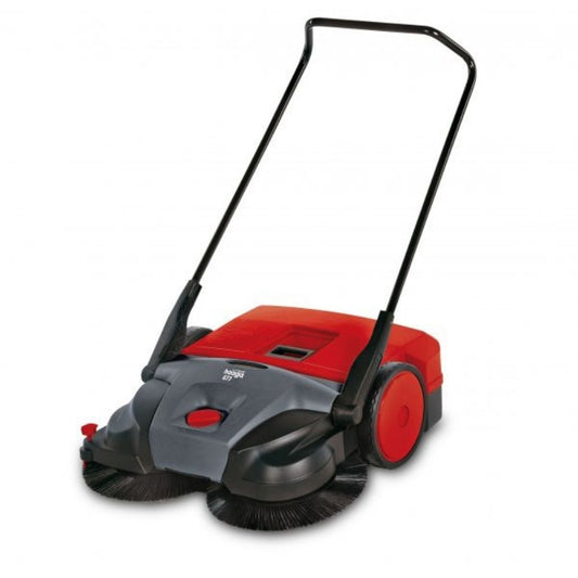 Haaga 477 Manual Push Sweeper – Hand-Powered Outdoor Pavement & Floor Cleaner