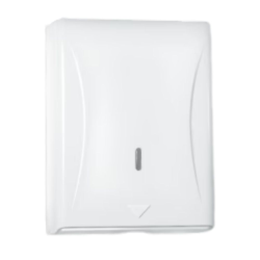 Interleaved Hand Towel Dispenser – White | Wall-Mounted Paper Towel Holder