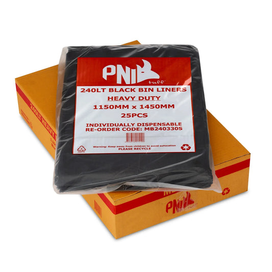 Bin Liner 240L 1470X1150 Black Heavy Duty 100pcs (MB240330S)