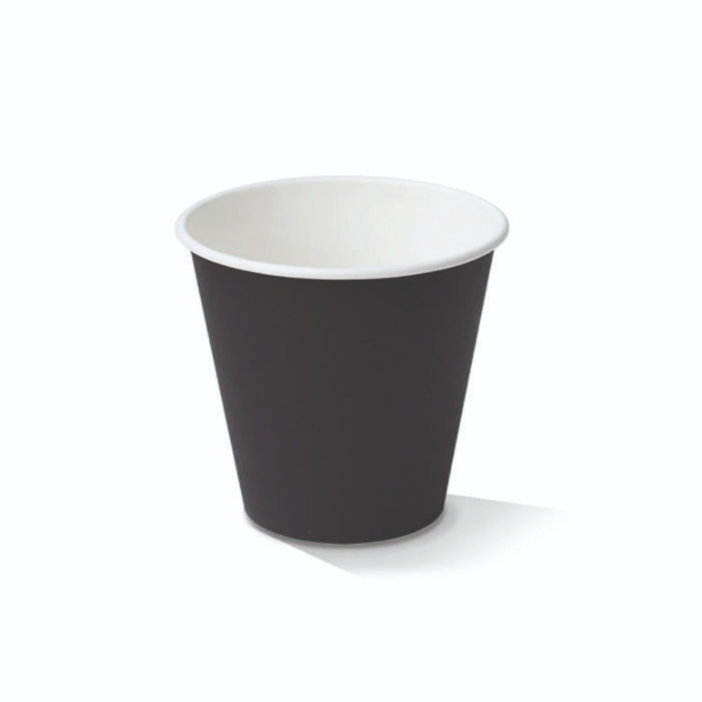 PE Coated Single Wall Cup – Black Hot Drink Paper Coffee Cup 6oz