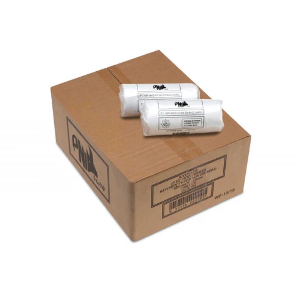 Premium White Bin Liners 27L (620 × 510 mm) – Roll 1,000 Pack