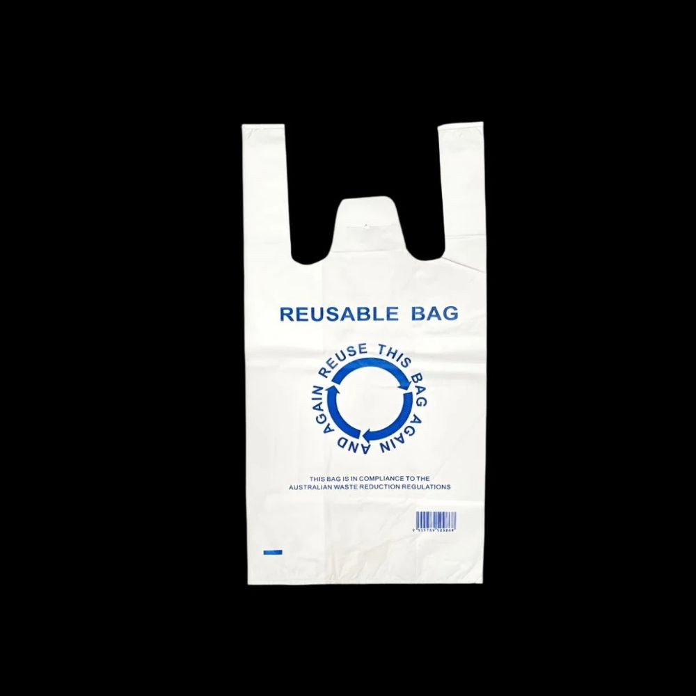 Reusable Plastic Singlet Carry Bags 40um (Printed)