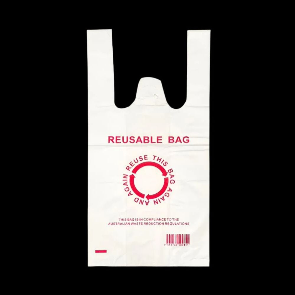 Reusable Plastic Singlet Carry Bags 40um (Printed)