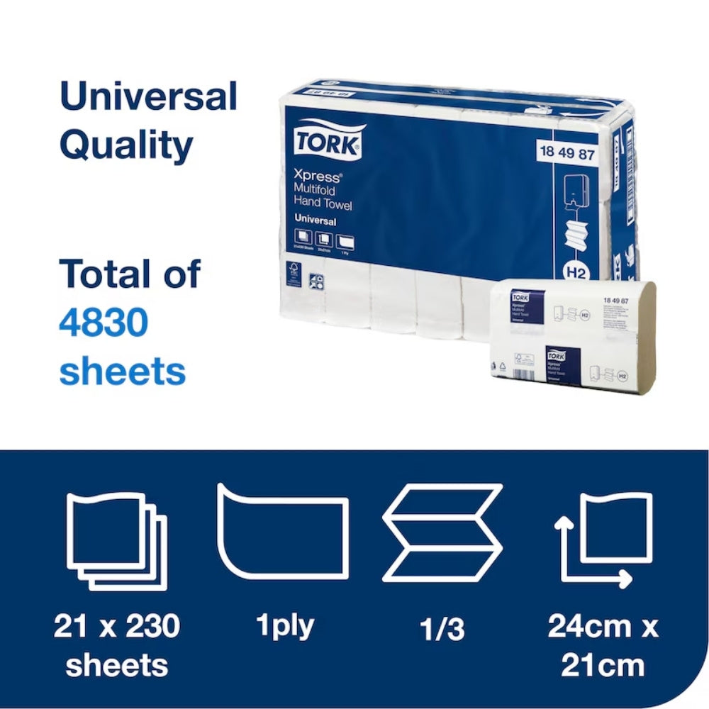 Tork Xpress Multifold Hand Towels – Universal 1-Ply Paper Towels