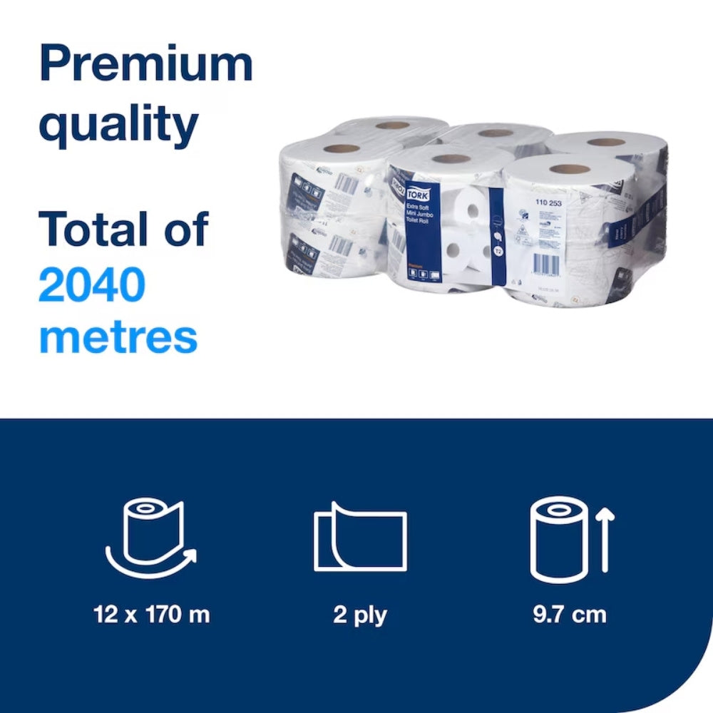 Tork Soft Mini Jumbo Toilet Roll – Premium 2-Ply Toilet Paper