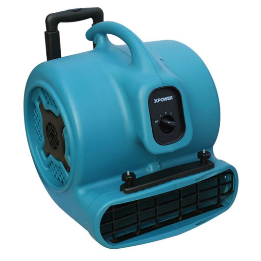 XPOWER Air Mover with Wheels & Handle – Commercial 3-Speed Floor Dryer
