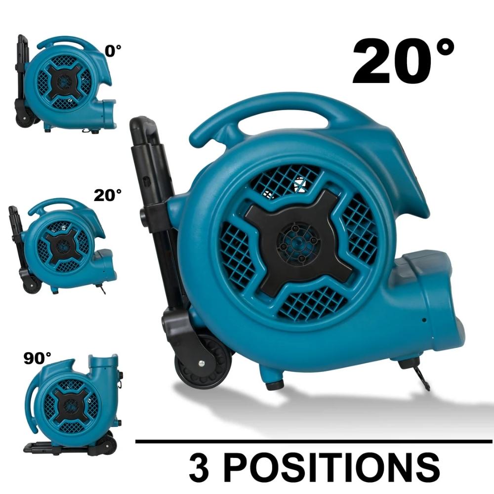 XPOWER Air Mover with Wheels & Handle – Commercial 3-Speed Floor Dryer
