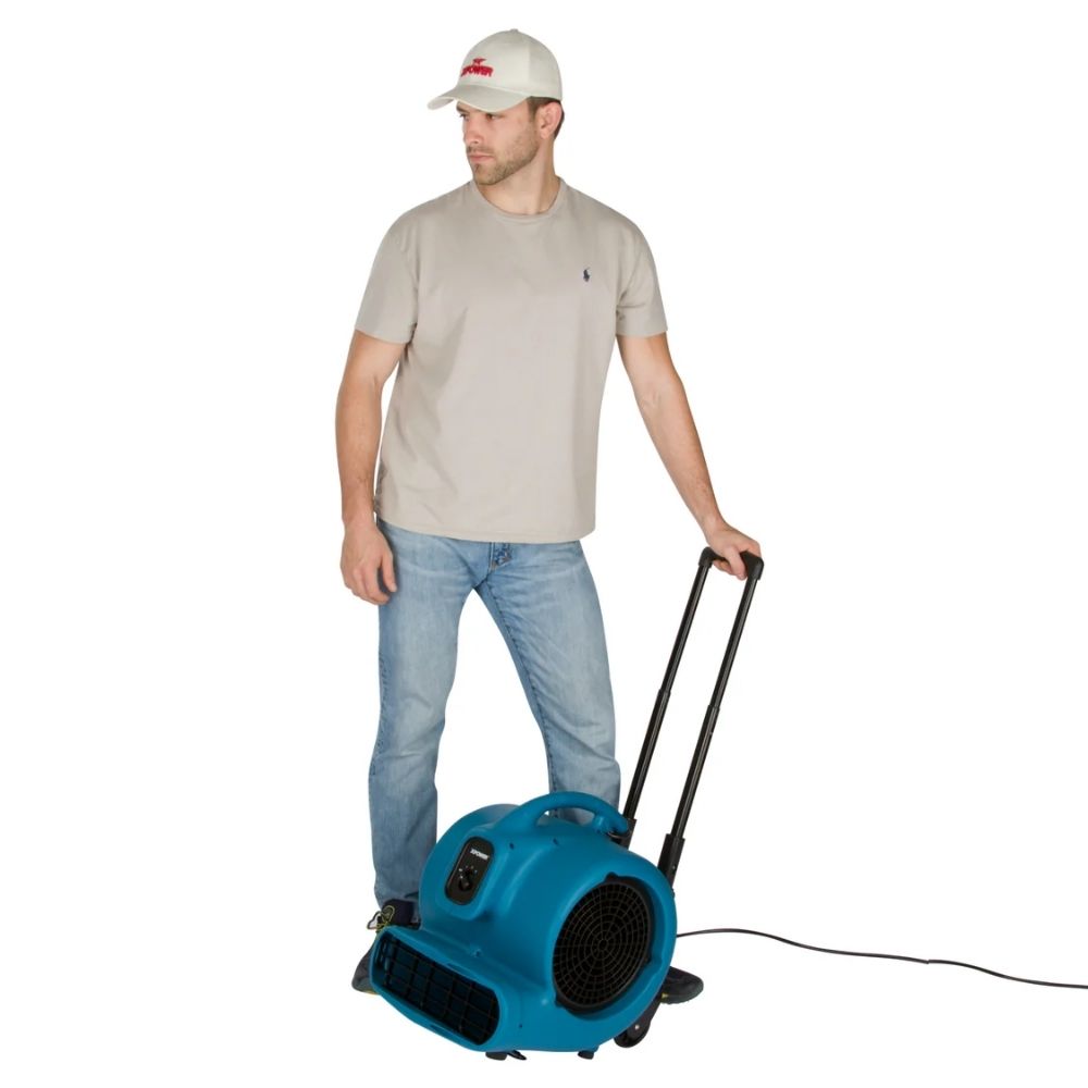 XPOWER Air Mover with Wheels & Handle – Commercial 3-Speed Floor Dryer
