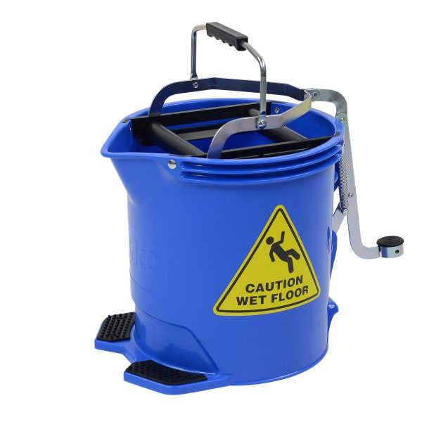 EDCO 15L Metal Wringer Mop Bucket Blue
