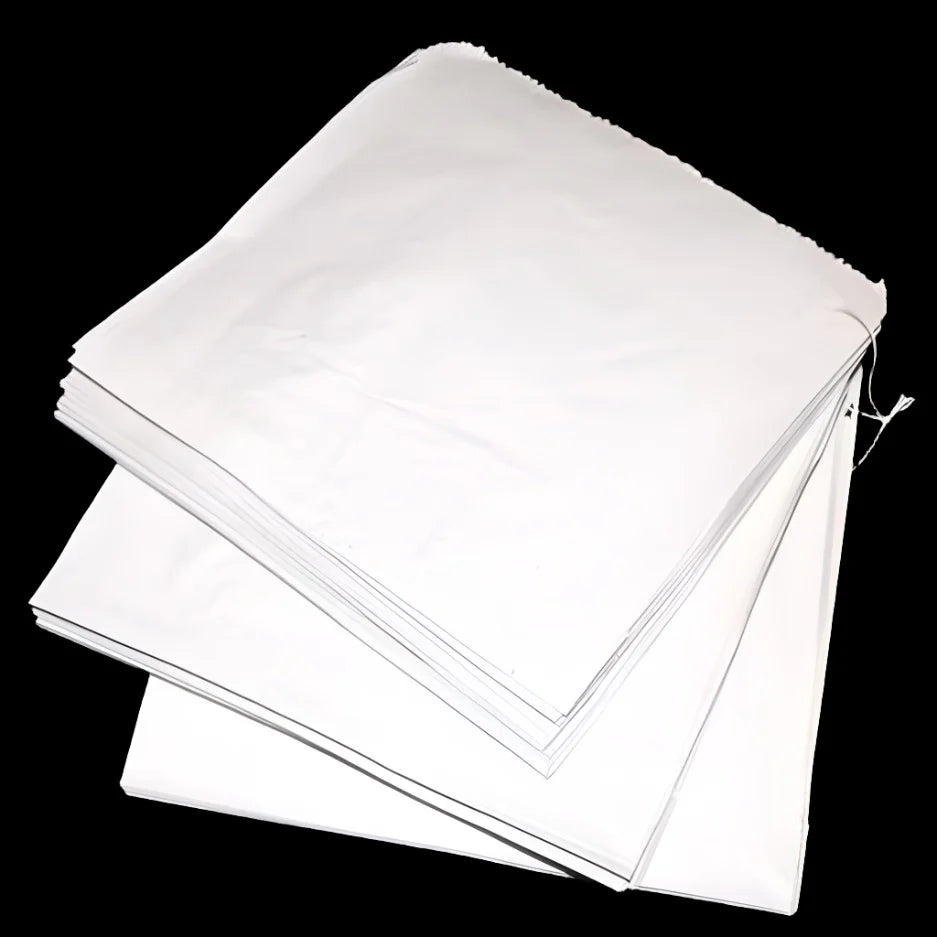 2W White Flat Bag 200x200mm – Food Grade Paper Bags (500pcs/pack)