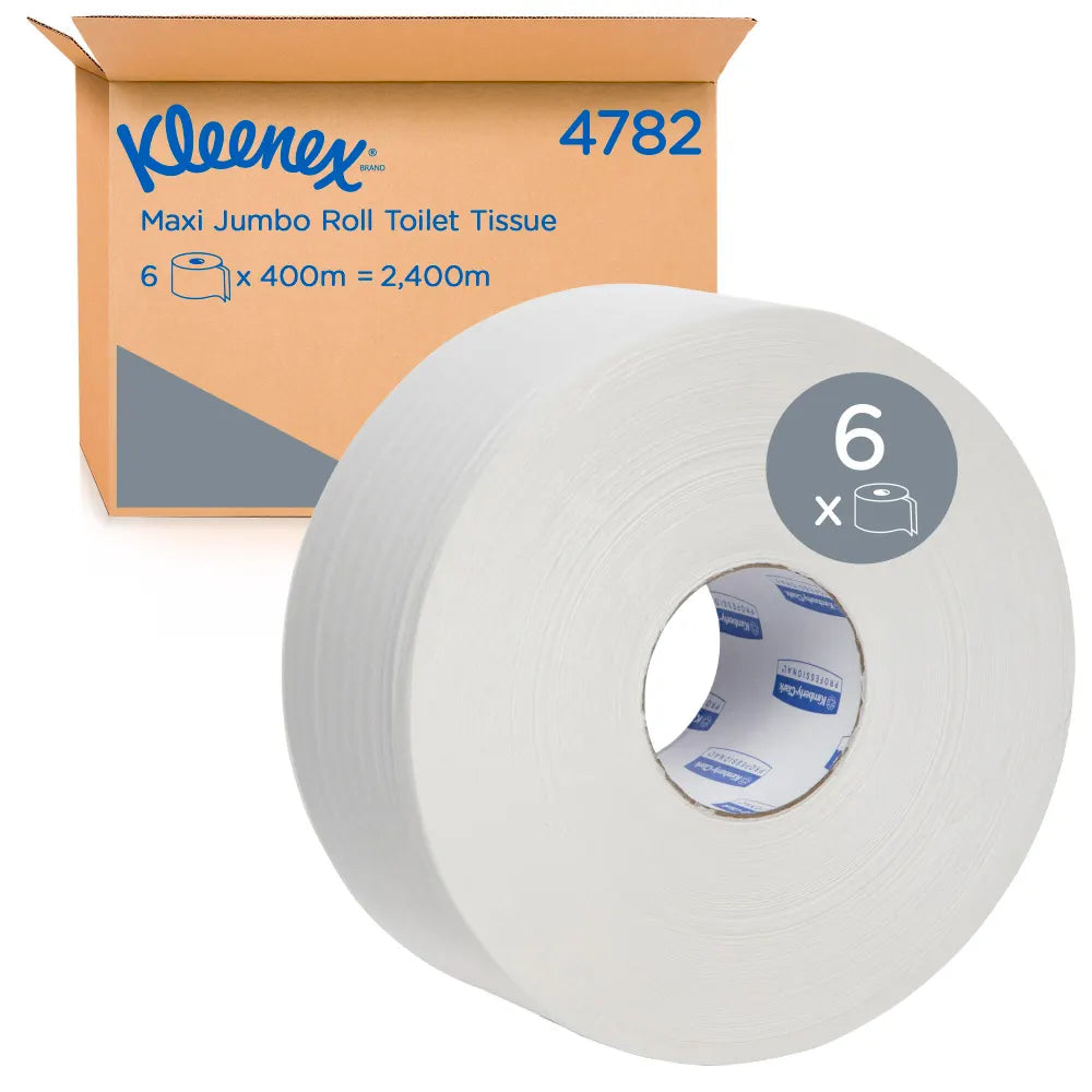 Kleenex Maxi Jumbo Roll Toilet Tissue 2-Ply (400m/Roll) 6 Rolls/Case