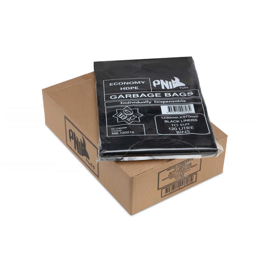 Bin Liner 120L 1230X970 BLACK Economy 200pcs 15UM (MB120315S)