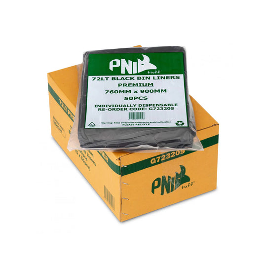 Bin Liner 72L 900X760 BLACK Premium Heavy Duty 25UM 250pcs (G72320S)