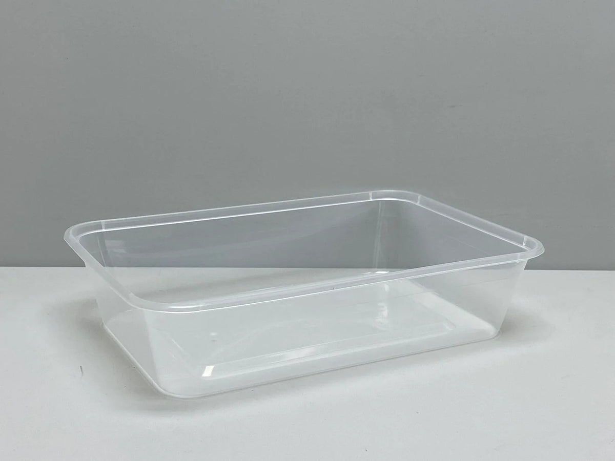 500mL rectangular plastic food container base, food-graded and microwaveable, 500 pack