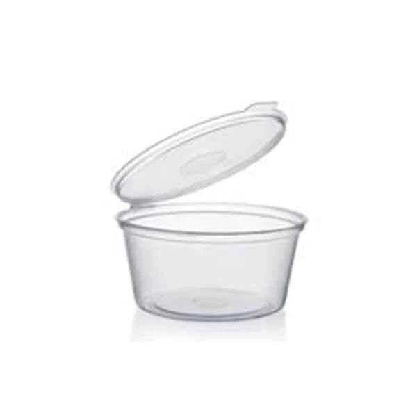 4oz Plastic Sauce Containers with Hinged Lid
