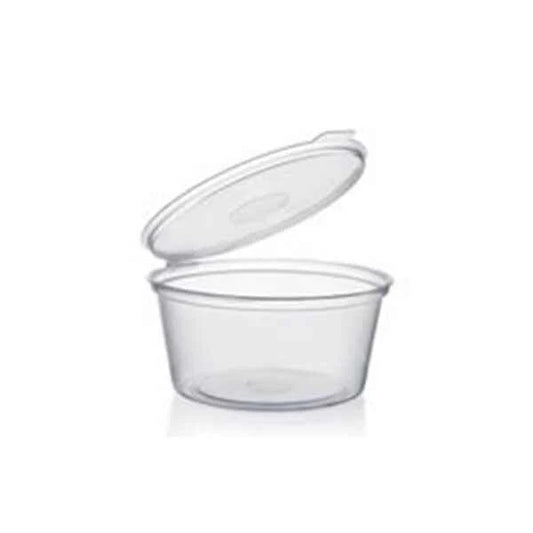 4oz Plastic Sauce Containers with Hinged Lid