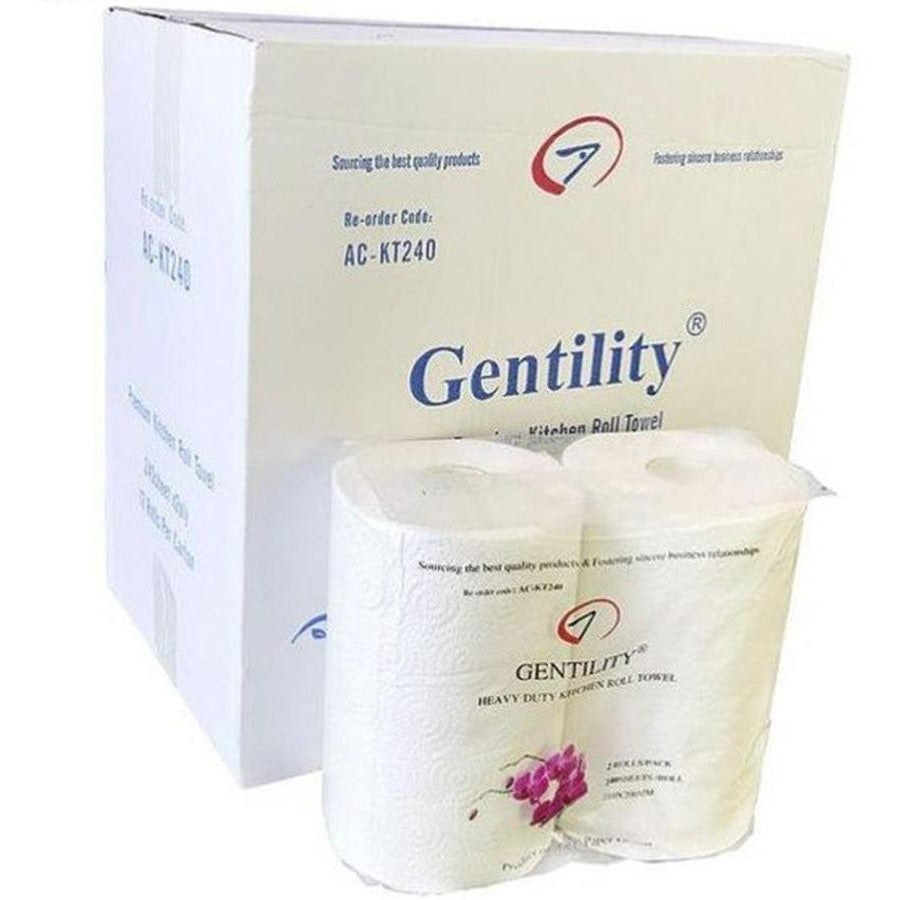 Gentility kitchen roll towel with packaging on a white background