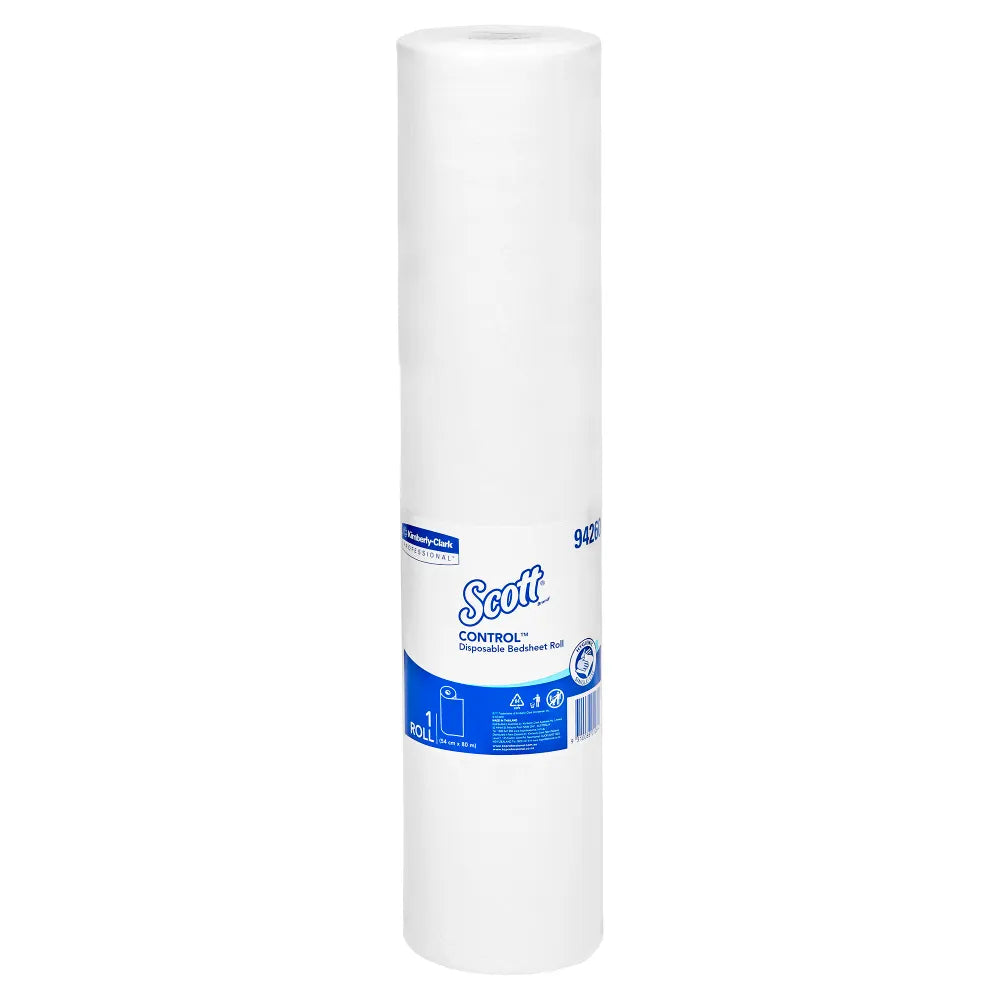 Scott Control Disposable Bedsheet Roll – White, 480m (6 Rolls x 80m)