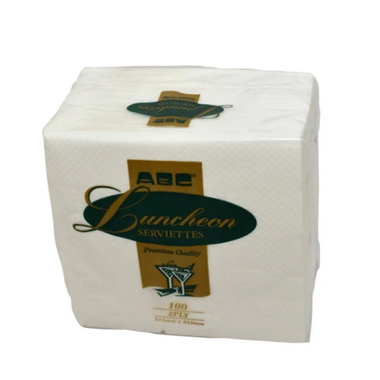 ABC Premium White Luncheon Serviettes 2-Ply