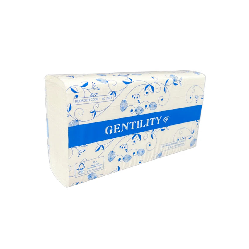 A&C Gentility Ultraslim Interleaved Hand Towel 2ply 24X24cm | 2400Sheets