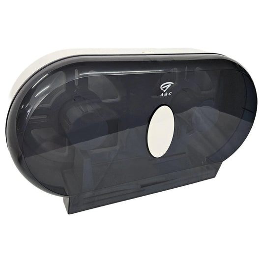 A&C Gentility  Wall Mounted Double Jumbo Toilet Paper Roll Dispenser – Black