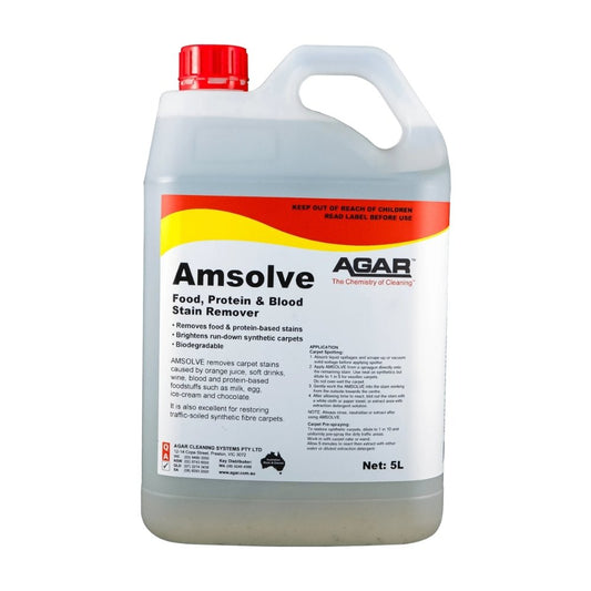 Agar Amsolve Carpet Stain Remover  5L Bulk Pack  Protein & Acidic Stains