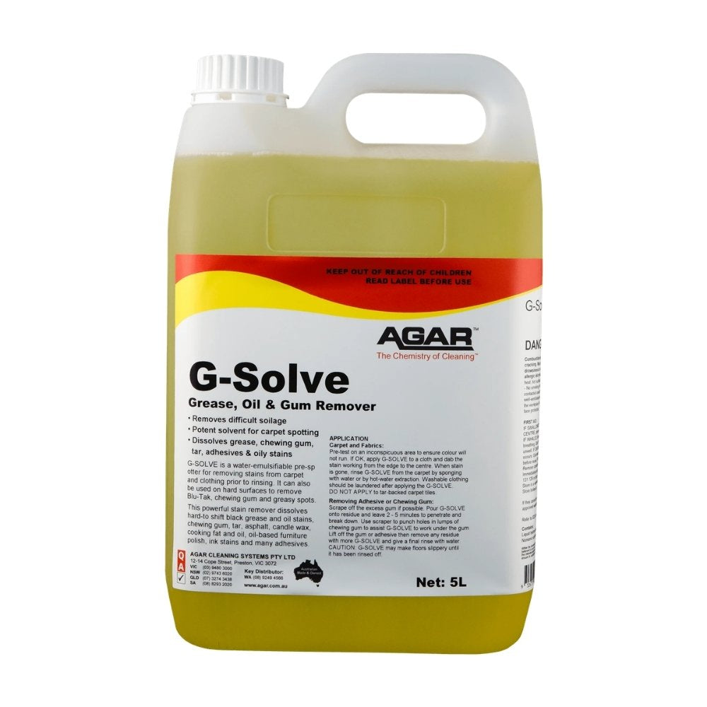 Agar G‑Solve Solvent Cleaner for Grease, Adhesive & Ink Removal 1l&5l