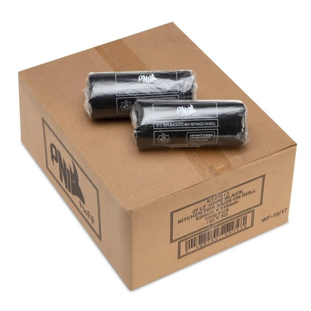 Black Kitchen Tidy Bin Liners – 27Ltr 