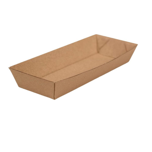 Brown Kraft Corrugated Hot Dog Trays – 600pcs/ctn