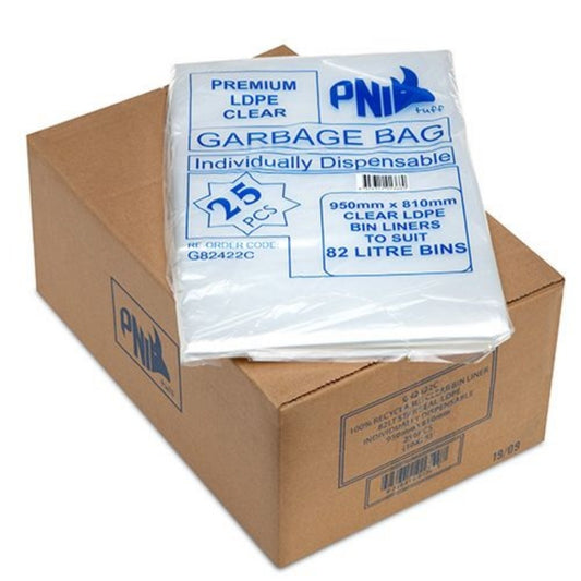 Clear Heavy Duty 82ltr Bin Liners – Kitchen & Office Garbage Bag