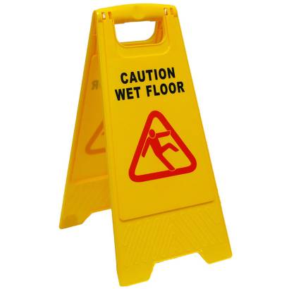 A-Frame Caution Wet Floor 60cm Safety Message Board (Yellow)