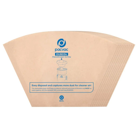 Disposable Paper Dust Bags for Pacvac Velo Backpack Vacuums – 10 Pack
