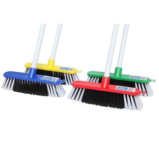 EDCO Economy Household Broom with Long Handle – Lightweight Indoor & Outdoor Sweeping Brush