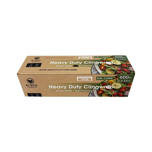 EJEco Heavy Duty Cling Wrap 33cm x 600m Commercial Grade Clear Plastic Film