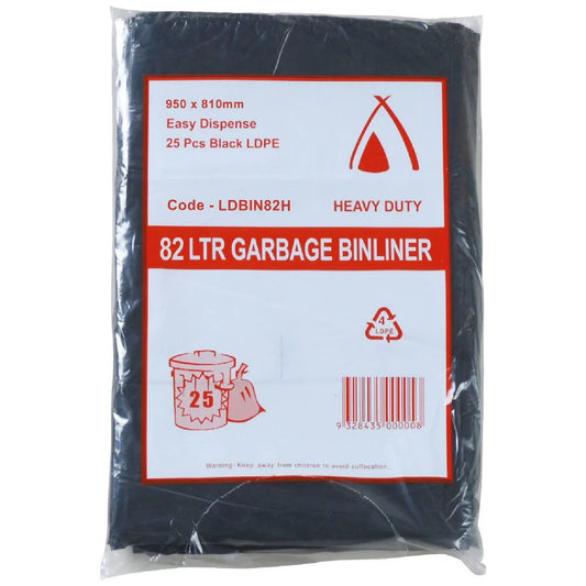 Heavy-Duty LDPE Garbage Bags -250/Carton (25×10 packs)
