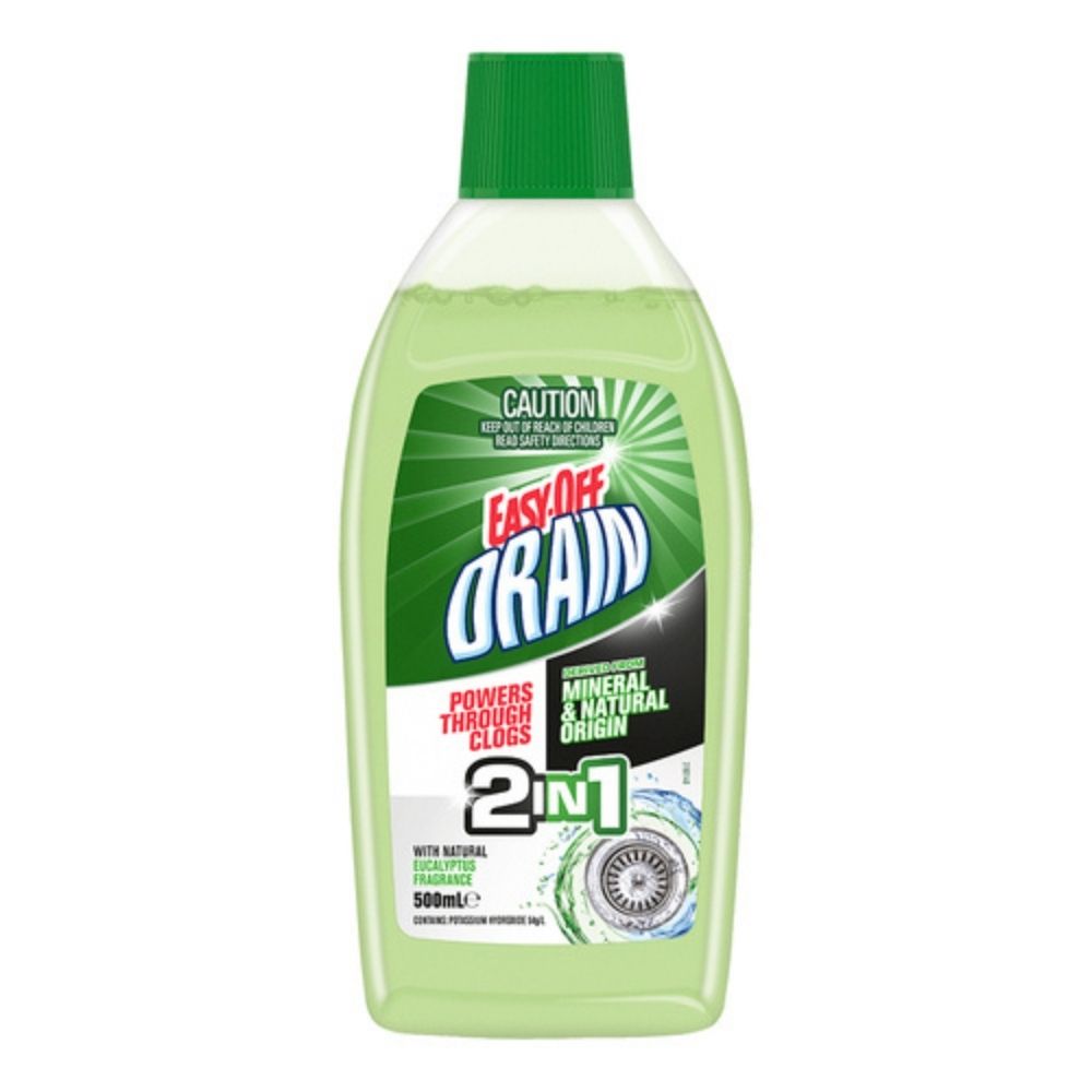 Easy-Off 500ml Drain 2-in-1 Gel Eucalyptus – Powerful Drain Cleaner