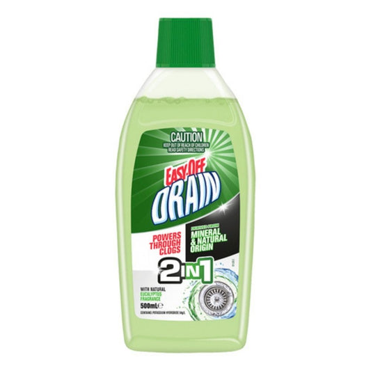 Easy-Off 500ml Drain 2-in-1 Gel Eucalyptus – Powerful Drain Cleaner