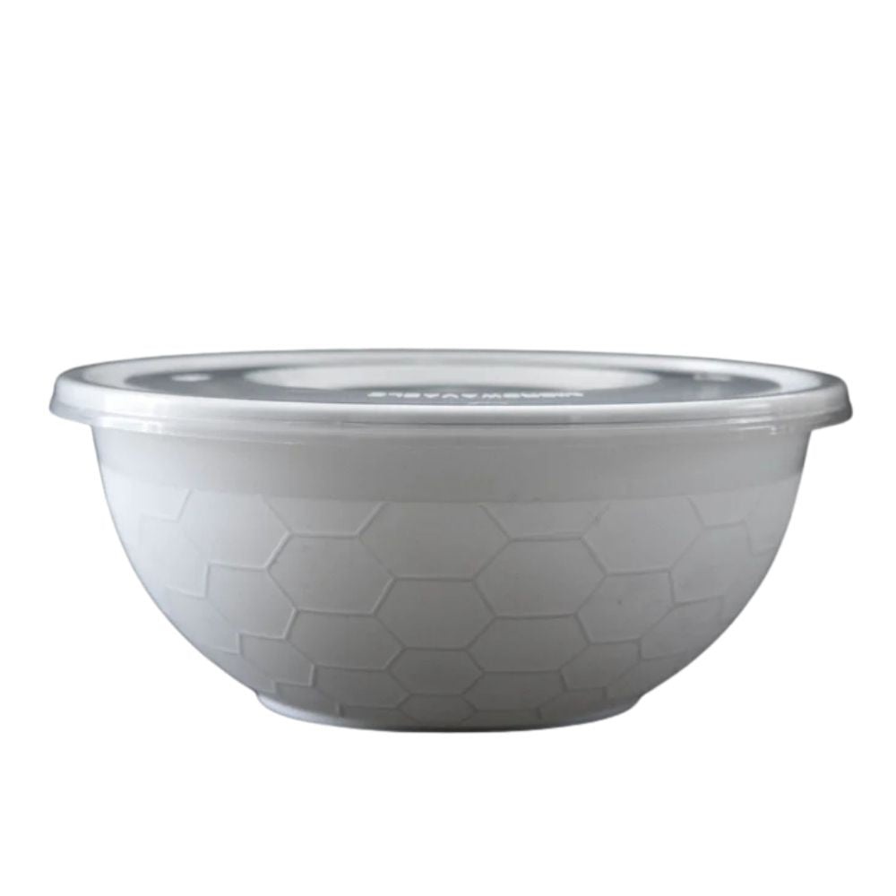 Easy Pack 1050ml White Plastic Bowls with lid  – 400pcs Bulk Pack