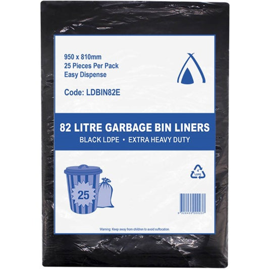 Tailored Packaging  Black Extra Heavy Duty Bin Liners – 25 Pack