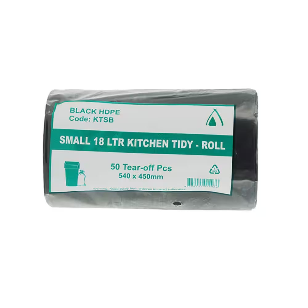 Tailored Packaging Kitchen Tidy Black HDPE Bin Liners – 540 x 450mm
